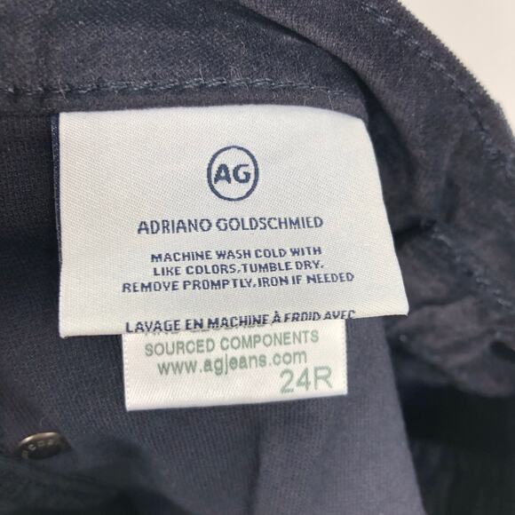AG ADRIANO GOLDSCHMIED The Legging Velvet Jeans 24R US 00 Black Skinny NWT - Picture 11 of 13